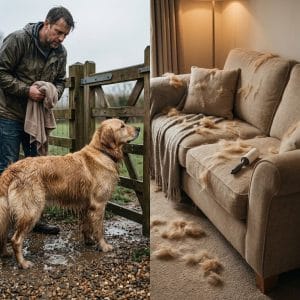 poils partout dans la maison d'un golden retriever