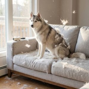 husky poils mue partout